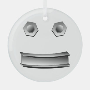 I-Beam Face Glass Ornament