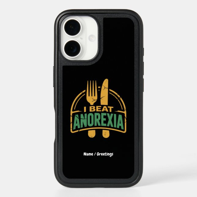 I Beat Anorexia Awareness Funny Design  Otterbox iPhone Case (Back)