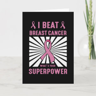 I Beat Breast Cancer Survivor Superpower Pride Card