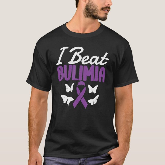 I Beat Bulimia Because I Am Strong Women In Pink R T-Shirt (Front)
