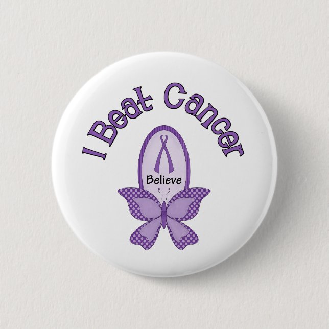 I Beat CANCER Pinback Button (Front)