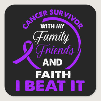 I Beat It Hodgkins Lymphoma Cancer Survivor Square Sticker