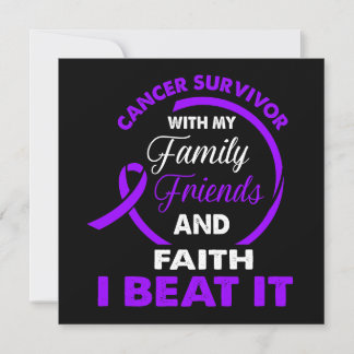 I Beat It Hodgkin's Lymphoma Cancer Survivor Thank You Card