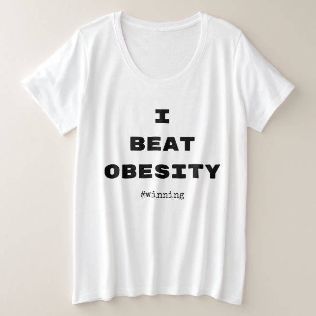 I BEAT OBESITY T-Shirt Weight Loss Diet  (Design Front)