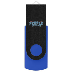 I Beat People with Stick Lacrosse Ballsport Flash Drive