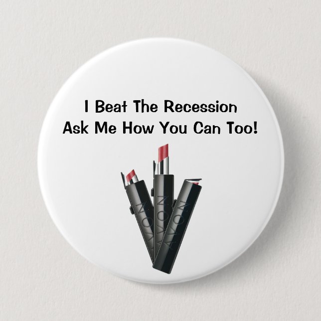 I Beat The Recession Avon Button (Front)