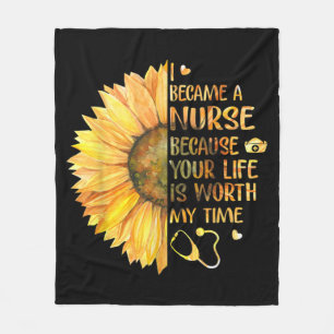 I Became A Nurse Fleece Blanket