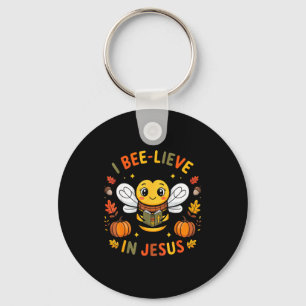 I Bee-lieve In Jesus Fall Christian Thanksgiving S Keychain