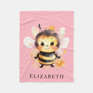 I Bee-Two Girl Birthday Party Fleece Blanket