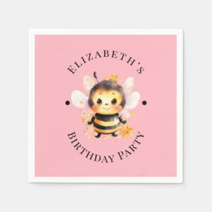 I Bee-Two Girl Birthday Party Napkins