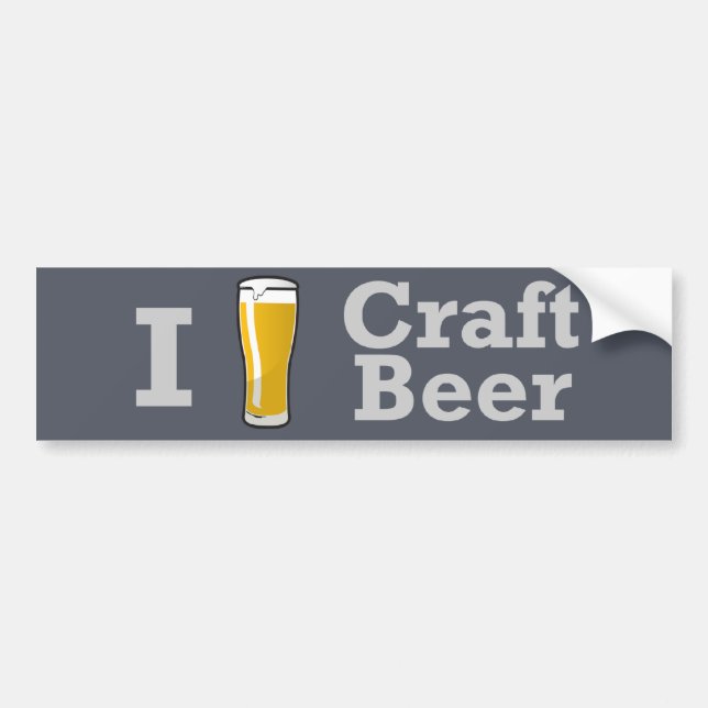 I [beer] Craft Beer Bumper Sticker (Front)