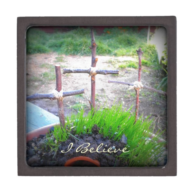 "I Believe" 3 Crosses Jewelry Box (Front)