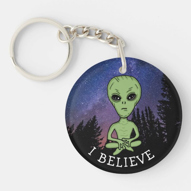 I Believe, Alien, Extra Terrestrial Outer Space  Keychain (Front)