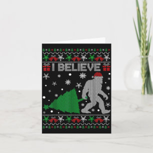 I Believe Big Foot Sasquatch Christmas  Card