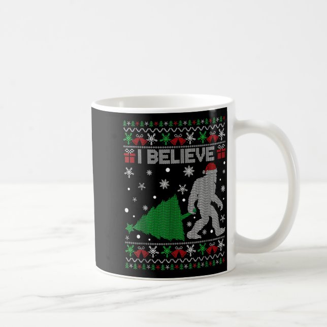 I Believe Big Foot Sasquatch Christmas  Coffee Mug (Right)