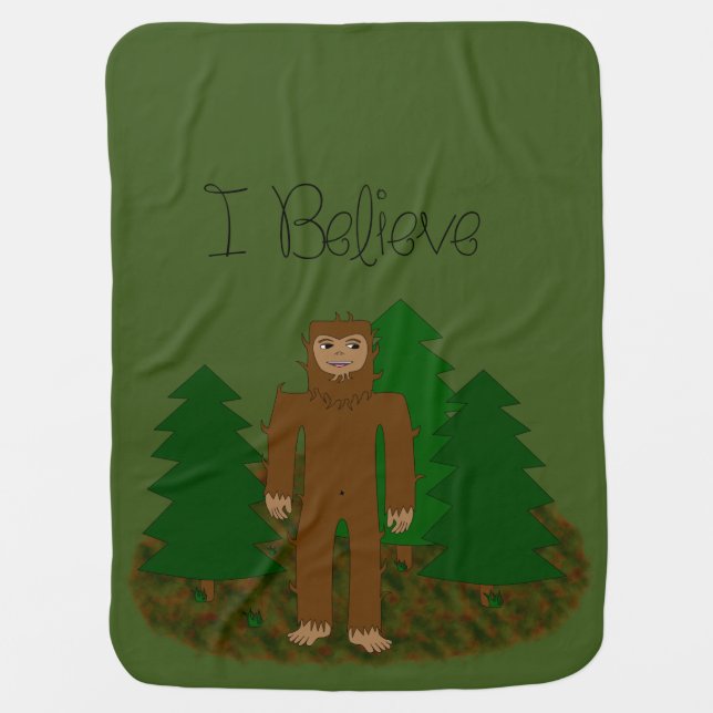 I Believe - Bigfoot - change color Swaddle Blanket (Front)