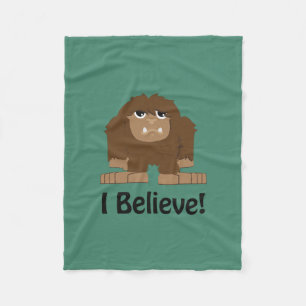 I Believe! Cute bigfoot Fleece Blanket