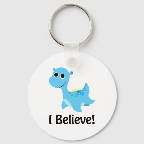 I Believe Cute Blue Nessie Keychain