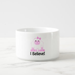 I Believe Cute Cartoon Girl Yeti Bowl