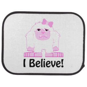 I Believe Cute Cartoon Girl Yeti Car Mat