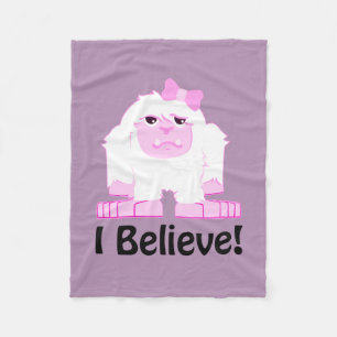 I Believe Cute Cartoon Girl Yeti Fleece Blanket