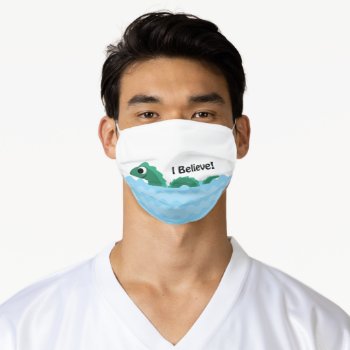 I Believe! Cute Nessie Adult Cloth Face Mask by Egg_Tooth at Zazzle