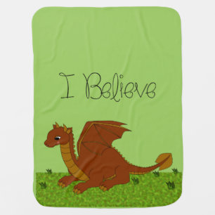 I Believe - Dragon - change color Swaddle Blanket