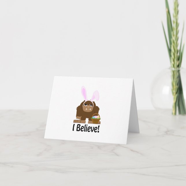 I Believe! Easter Bigfoot Holiday Card (Front)