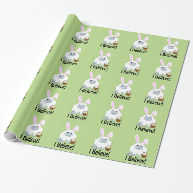 I Believe! Easter Yeti Wrapping Paper (Unrolled)