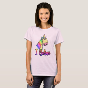 I Believe Funny Rainbow Unicorn Cartoon T-Shirt