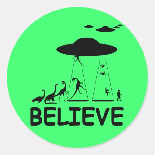 I believe in aliens classic round sticker