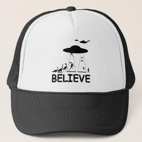 I believe in aliens trucker hat