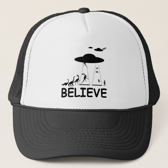 I believe in aliens trucker hat (Front)