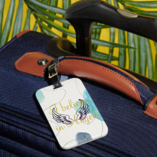 I Believe in Angels Abstract Back Luggage Tag