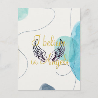 I Believe in Angels Abstract Back Postcard