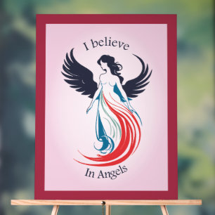 I believe in Angels hanging wall art Acrylic Sign