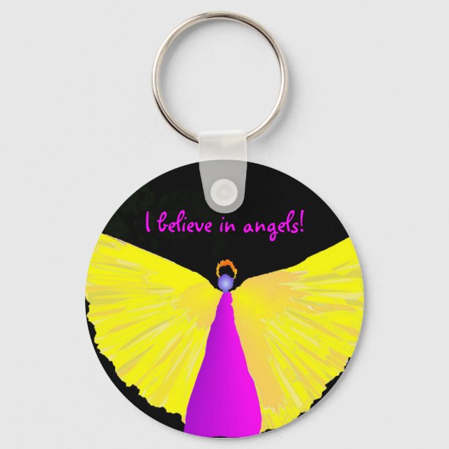 I Believe in Angels! Keychain (Front)