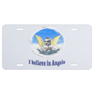 I believe in angels license plate