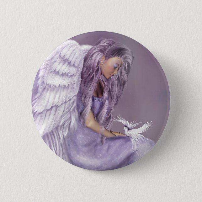 I Believe In Angels Pinback Button (Front)