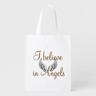 I Believe in Angels Reusable Grocery Bag