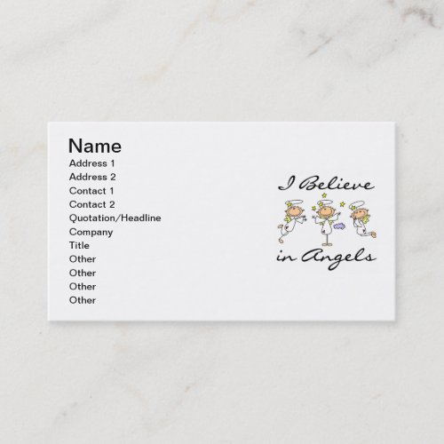 I Believe in Angels T-shirts and Gifts Business Cards