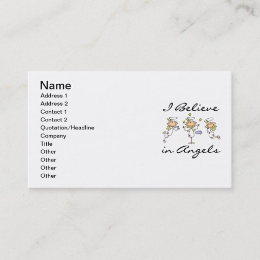 Customizable I Believe in Angels T-shirts and Gifts Business Cards