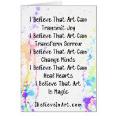 I Believe In Art Manifesto Promotional (Front)
