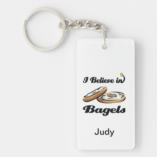 i believe in bagels keychain (Front)