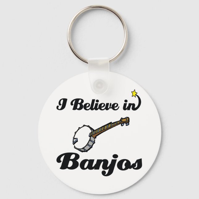 i believe in banjos keychain (Front)