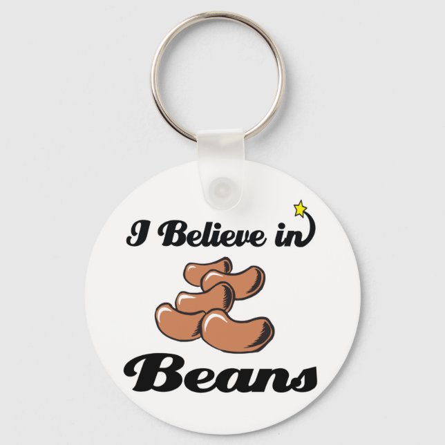 i believe in beans keychain (Front)