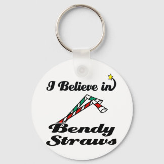 i believe in bendy straws keychain