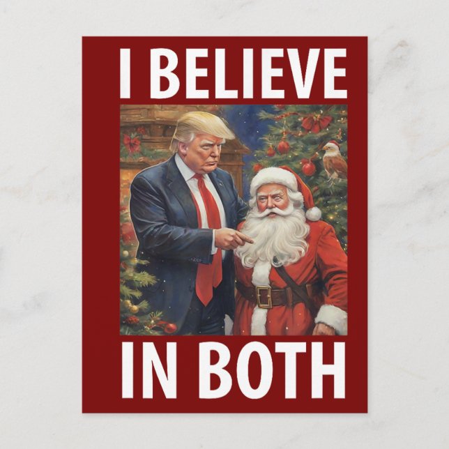 I Believe In Both Trump Santa Tee Funny Postcard (Front)