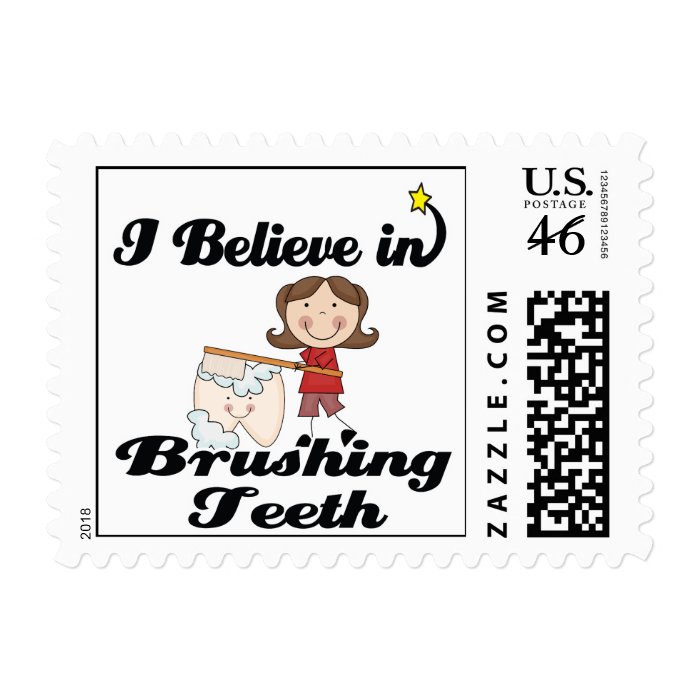 i believe in brushing teeth stamp