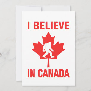 I Believe In Canada - Funny Bigfoot    Holiday Card